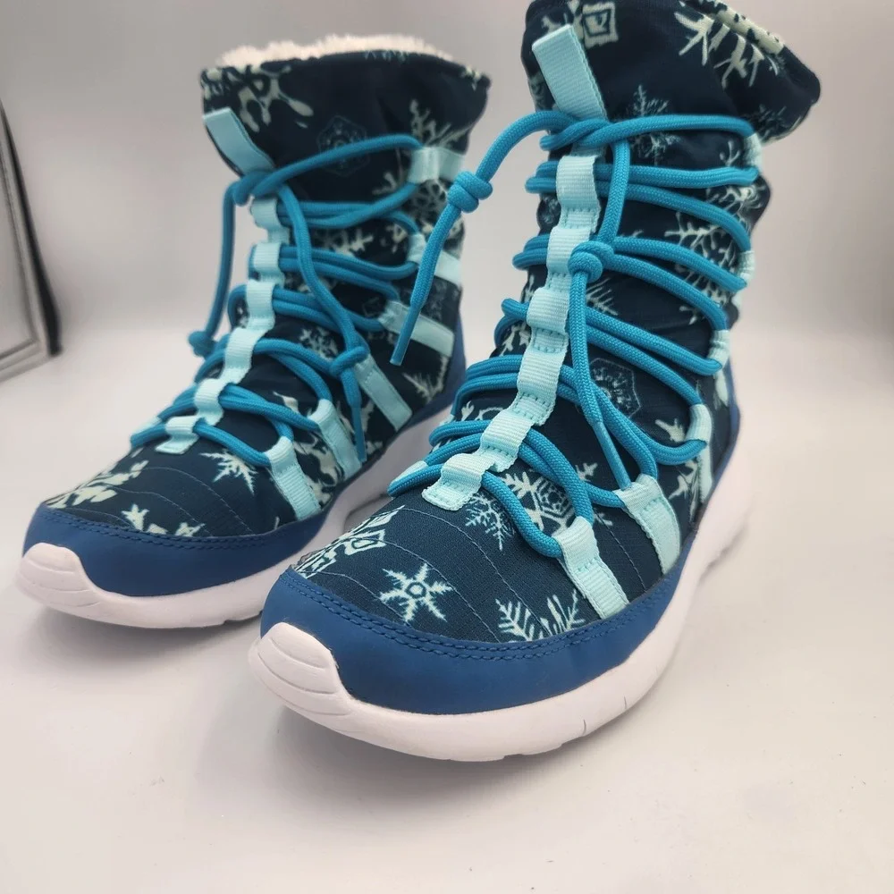 Nike Roshe One Hi Print Big Kids' SneakerBoots Size 4Y Snow Flake‎ Blue